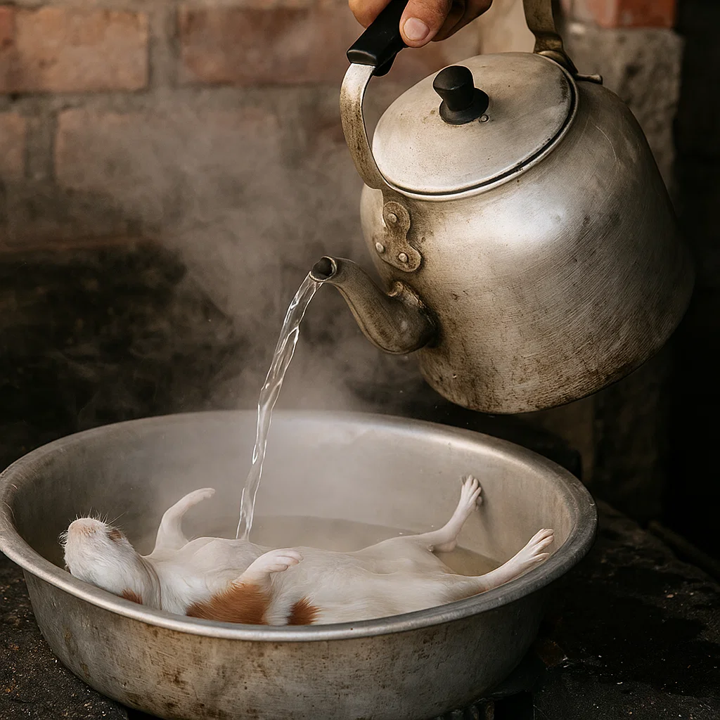 Proceso de limpieza del cuy