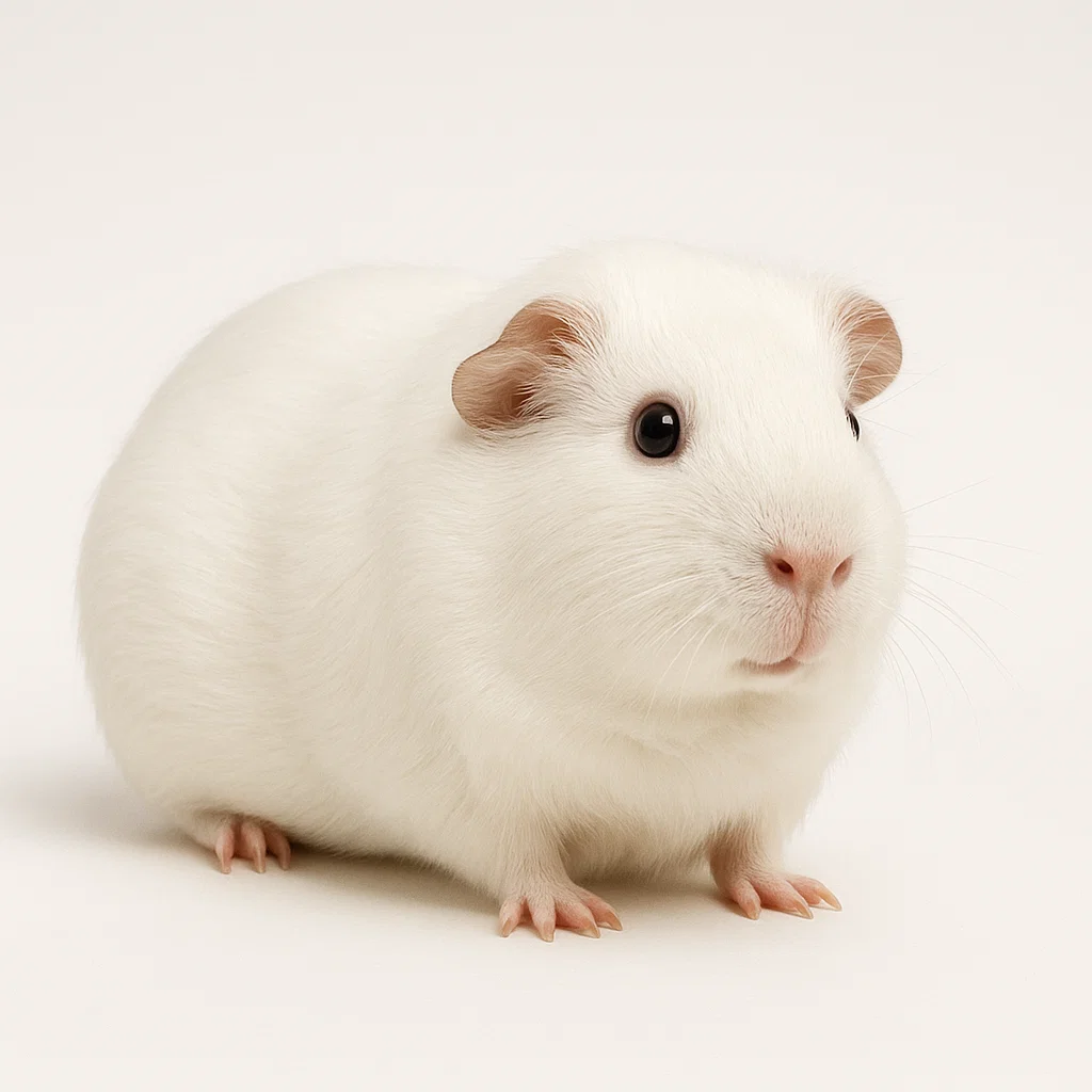 Pure white guinea pig