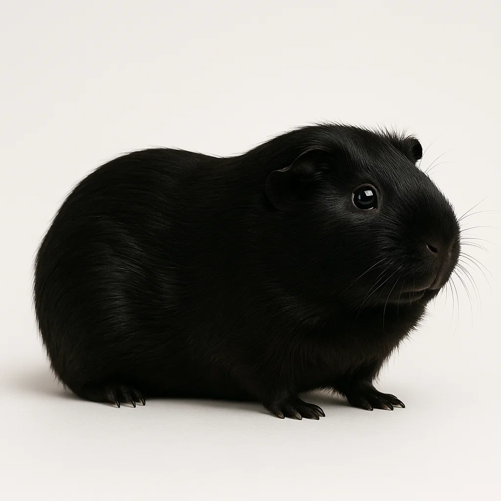 Solid black guinea pig