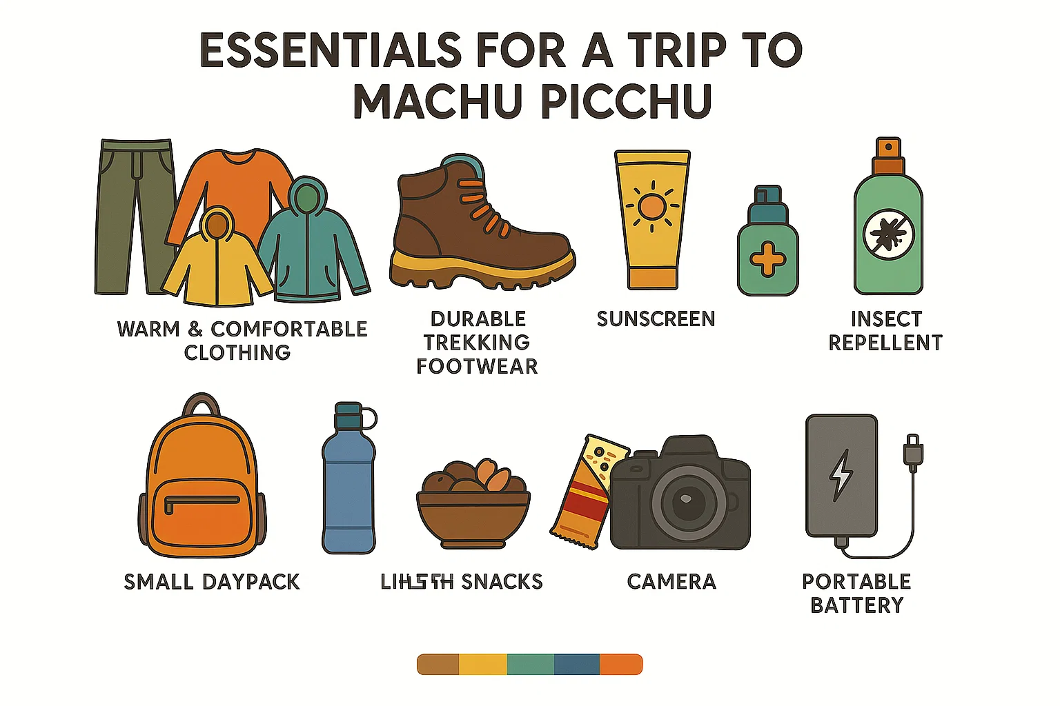 Luggage and prep for visiting Machu Picchu