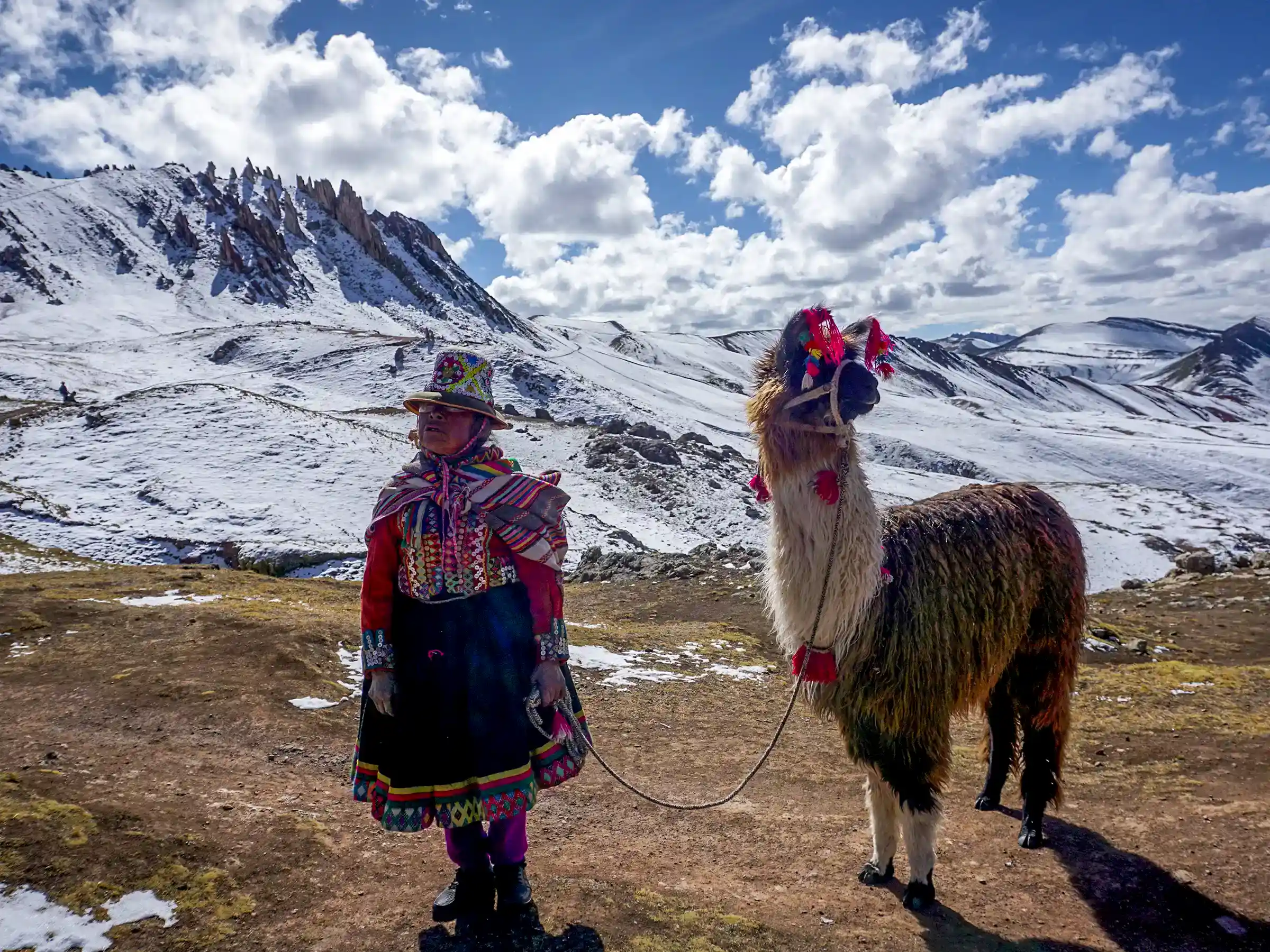 Local community members with their alpacas