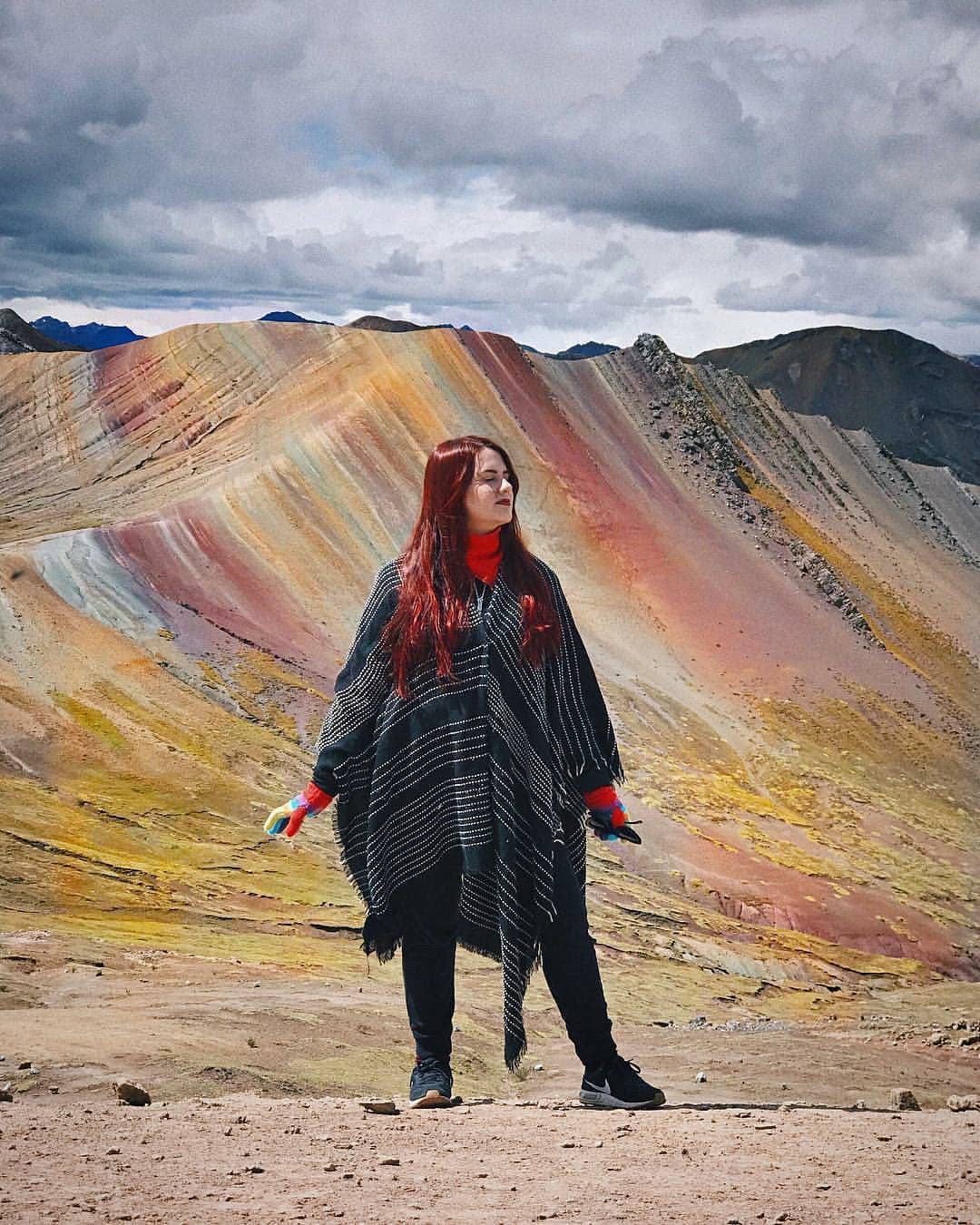 Panoramic view of Palcoyo's colorful mountains