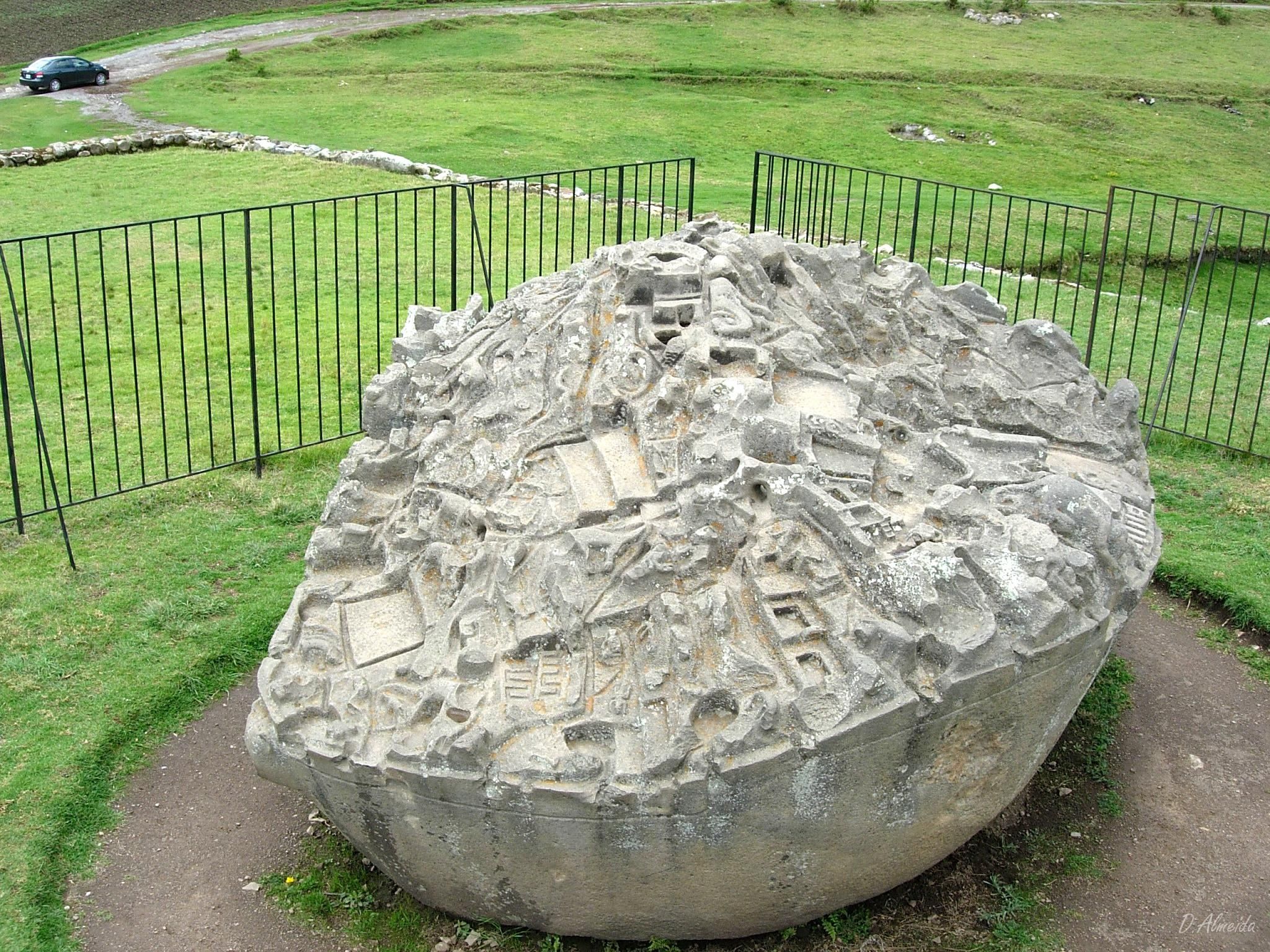 Sacred Saywite monolith with carved figures