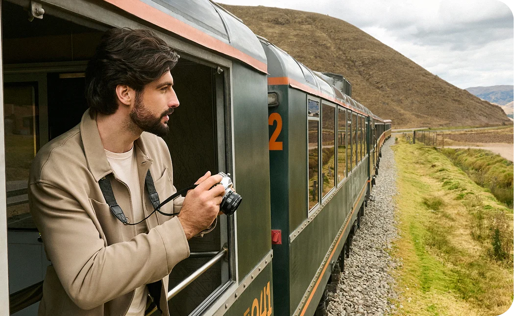 Vista panorámica del Valle Sagrado desde el tren