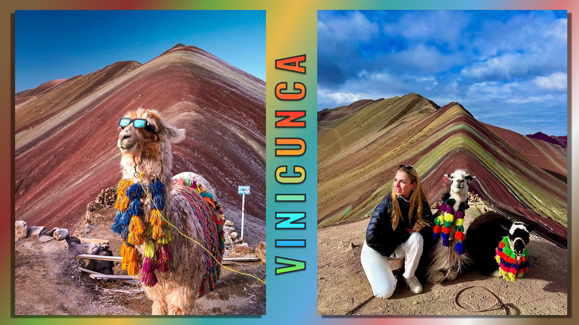 La Montaña de Colores Vinicunca con sus franjas multicolores